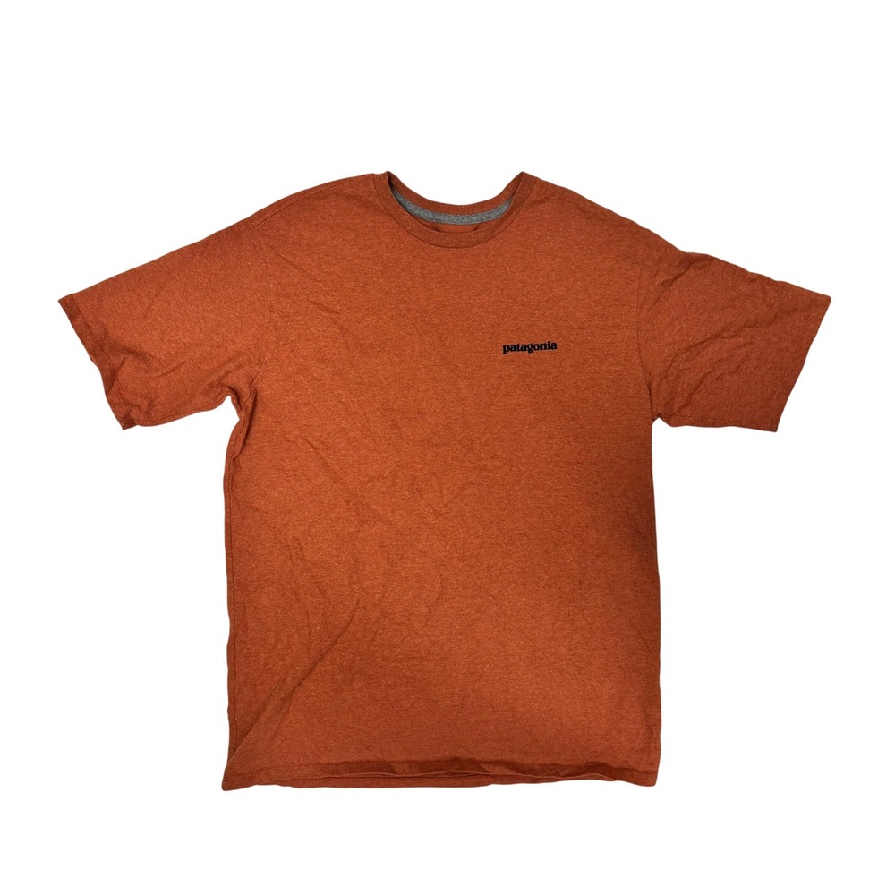 Patagonia Responsibili-Tee Mens Small Rust Orange Short Sleeve Logo T-Shirt